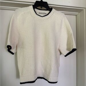 Abercrombie & Fitch Cream Sweater with Navy Trim